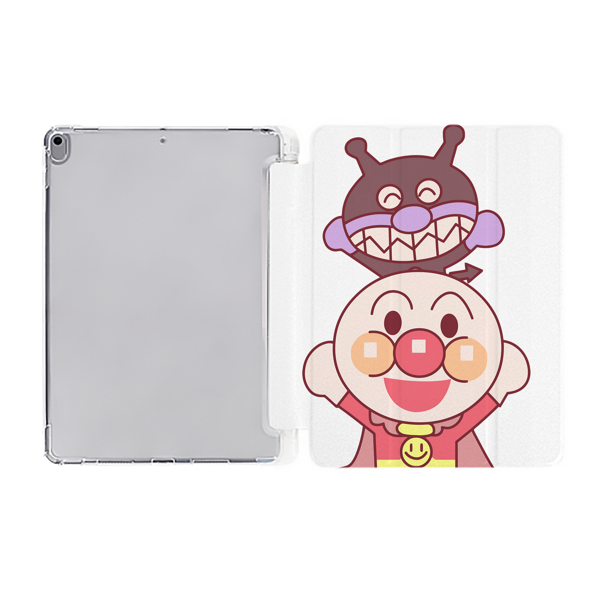 （画像用） アンパンマン Anpanman IPad ケース ペン収納付き 三つ折りスタンド PUレザー×シリコン 対応機種9.5/10.5/10.9インチ